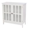 FCH Transparent Double Door Side Cabinet White