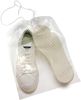 Pack of 100 Travel Shoes Bags 12" x 18" Clear Plastic Drawstring Bags 12x18 Thickness 2 mil Double Polyester Drawstrings Travel Bags; Shoes Storage Po