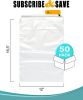 Pack of 100 Travel Shoes Bags 12" x 18" Clear Plastic Drawstring Bags 12x18 Thickness 2 mil Double Polyester Drawstrings Travel Bags; Shoes Storage Po
