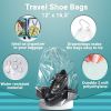 Pack of 100 Travel Shoes Bags 12" x 18" Clear Plastic Drawstring Bags 12x18 Thickness 2 mil Double Polyester Drawstrings Travel Bags; Shoes Storage Po