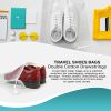 Pack of 100 Travel Shoes Bags 12" x 18" Clear Plastic Drawstring Bags 12x18 Thickness 2 mil Double Polyester Drawstrings Travel Bags; Shoes Storage Po