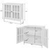 FCH Transparent Double Door Side Cabinet White