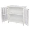 FCH Transparent Double Door Side Cabinet White